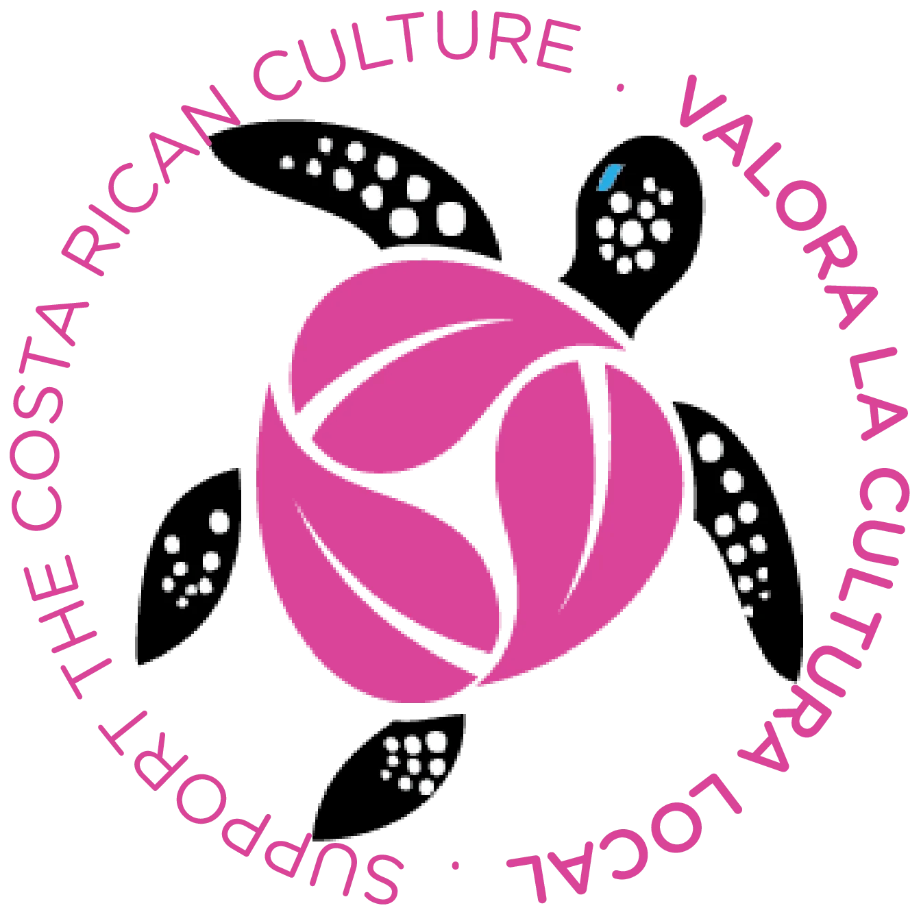 Lavender sea turtle logo that reads "Support the Costa Rican Culture"