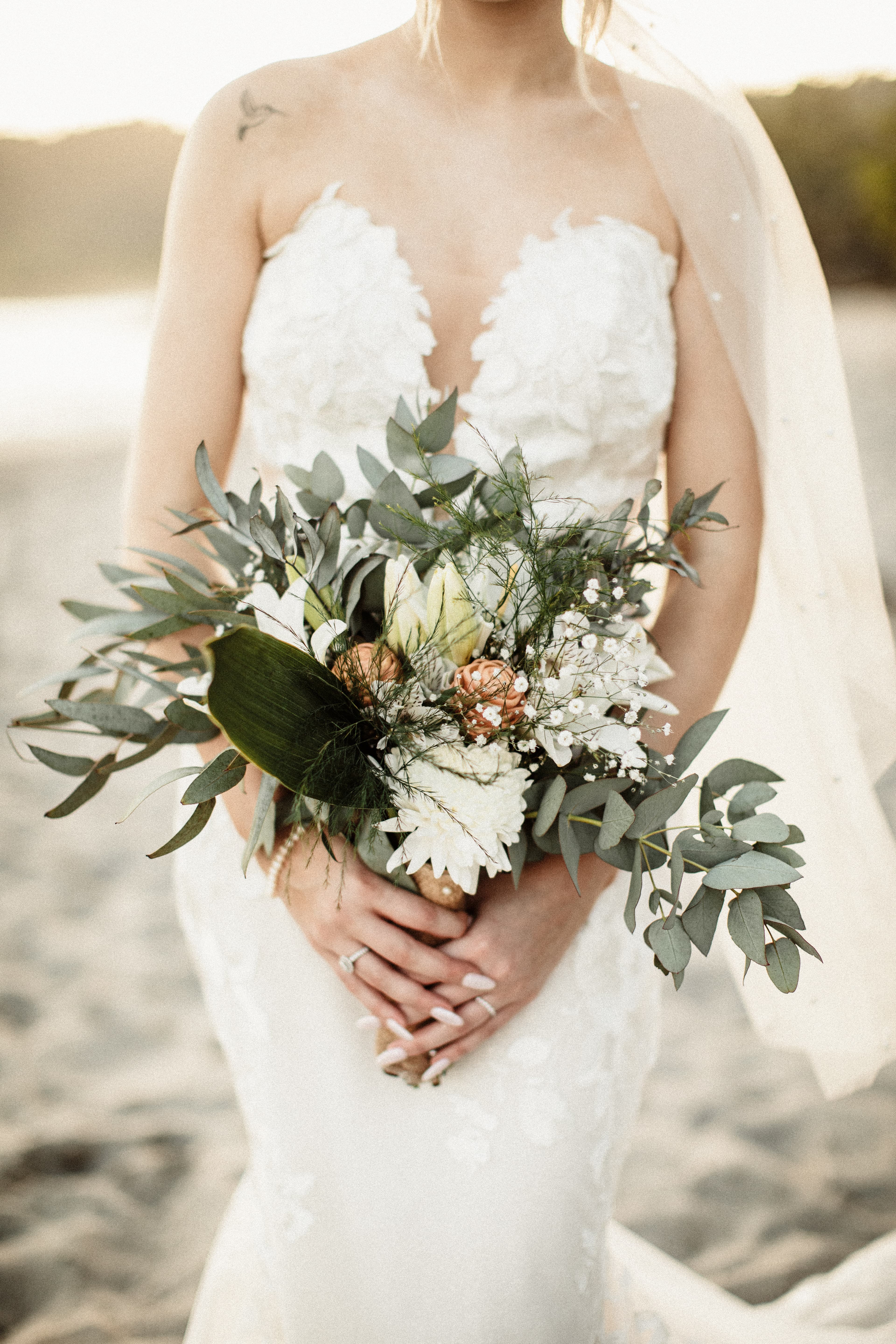 Bride with bouquet