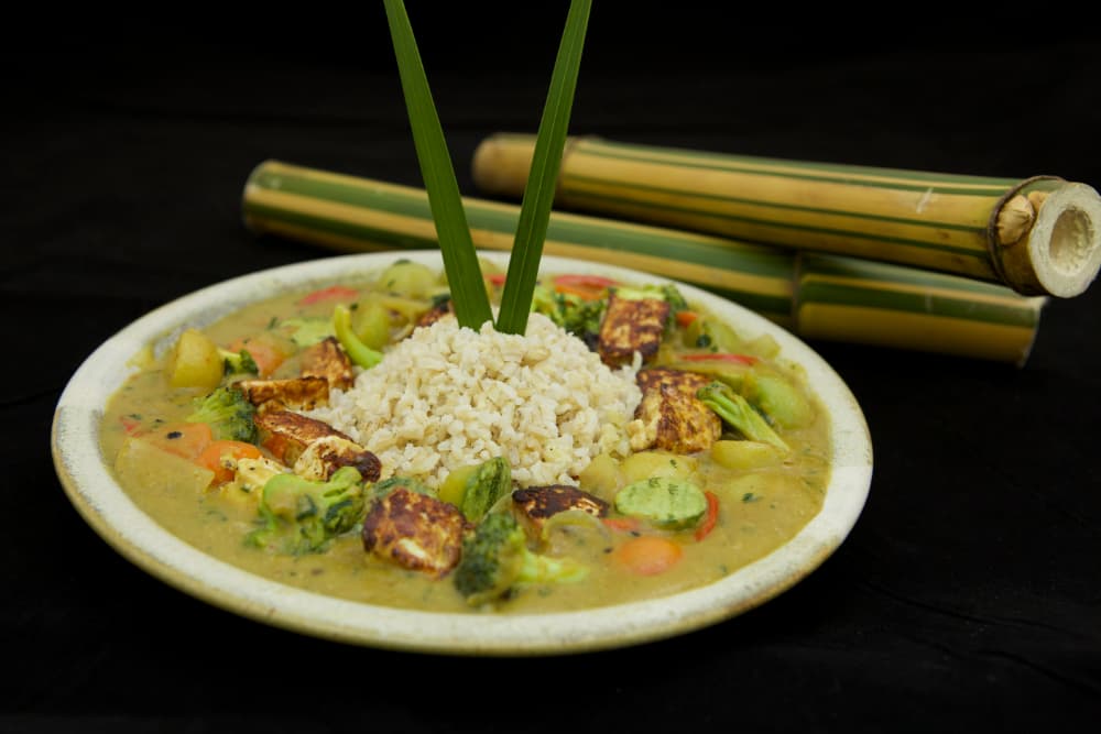 rice dish with sauce and vegetables